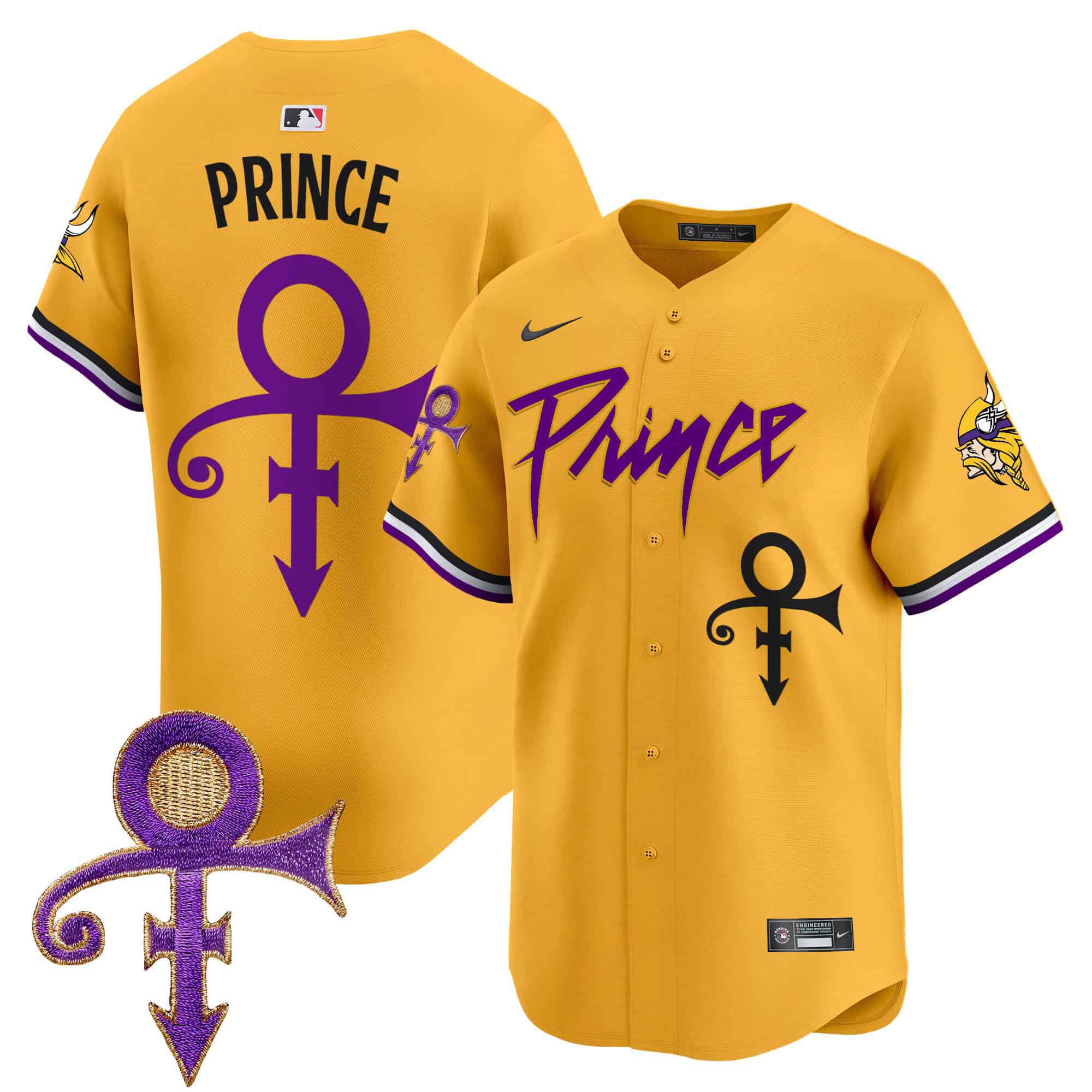 Men Minnesota Vikings Blank Yellow 2024 Nike Prince Patch Vapor Premier Limited NFL Jersey->customized nfl jersey->Custom Jersey